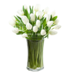 Jarrón 20 Tulipanes Blancos