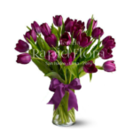 Jarrón de 20 Tulipanes Morados