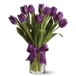 Jarrón 10 Tulipanes Morados