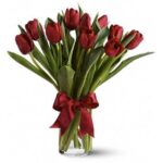 Jarrón 10 Tulipanes Rojos