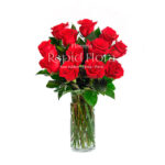 Jarrón 12 Rosas Rojas