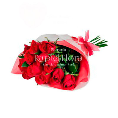 Ramo 12 Rosas Rojas | Floreria Lima